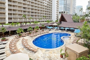 Umbrellas and loungers are provided
