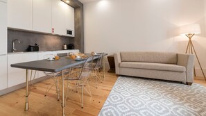 Living room + kitchenette #stylish