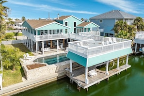 Large canal front home with private pool