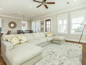 Relax on the large, comfortable sectional