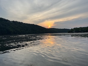 Sunset on the lake in front of your cabin.
