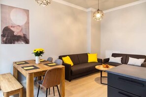 Open living space with two couches