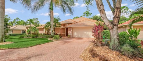 You have arrived! A beautiful brick driveway welcomes you to a great vacation!
