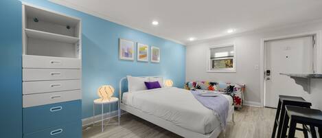 Colorful queen size bed