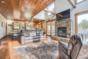 Main living area with gas fireplace