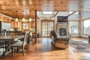 Living room, dining room and kitchen- view from front door