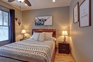 Main level Bedroom with Queen bed.