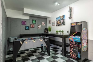 Heated Game Room Area w/ Foosball Table |  Video Arcade Machine w/ 12 Games
