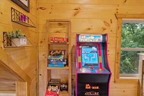 Game on! Enjoy hours of entertainment with our arcade machine and collection of board games, designed to keep everyone in your group entertained and happy.