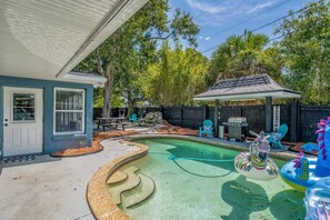 patio with swimming pool
