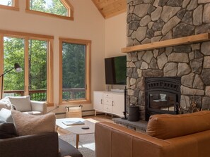 Cozy living room with fireplace