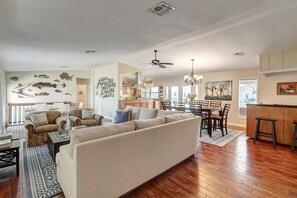 Open Living, and Dining Area