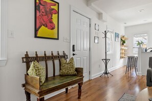 Front Door with Antique Bench
