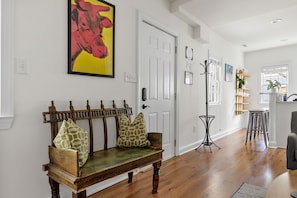 Front Door with Antique Bench