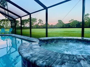 Beautiful sunsets from the pool and spa
