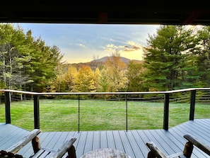 The expansive wraparound deck is the perfect place to watch the seasons change