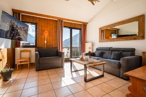 Bright living room with HDTV