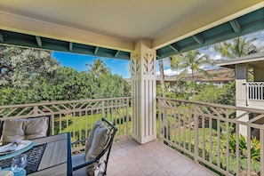 Outside dining table with gorgeous view