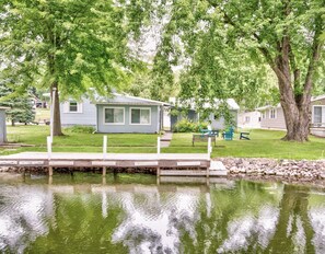 The rear view of the house from the water