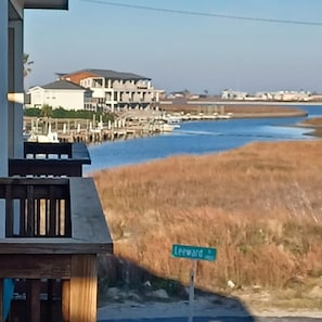 Views of Packery Channel waters from balcony.