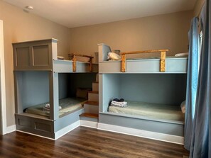 Two twin over twin bunk beds