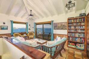 Comfortable couches for enjoying the view (and sometimes watching the Frame TV).