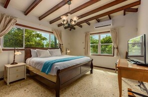 Sleep like a member of the royal family on the king-size bed found in the bedroom.