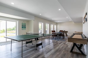 The family will love all of the full-size games in the lower level recreation room.