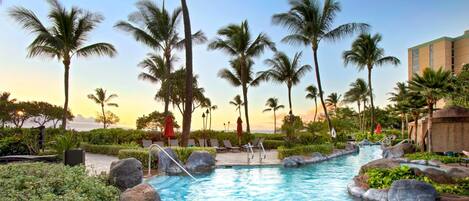 Dive into paradise at Honua Kai?s pristine swimming pools. Perfect for relaxing or making a splash with family and friends.