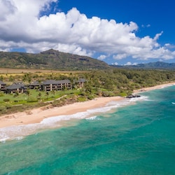 The shoreline and beach stretch for miles