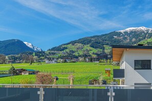 Blick von der Dachterrasse H19 auf die Berge, Spieljoch