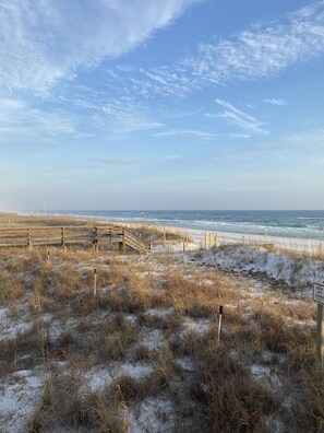 The beach right in front of your condo balcony