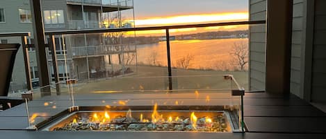 Enjoy sunsets while roasting marshmallows and making memories at the fire table