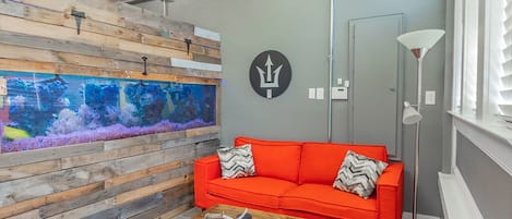 Sitting Area with Saltwater Reef Tank