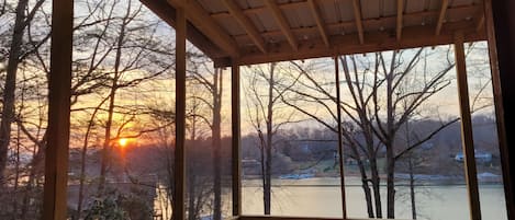 Sunset on the screen porch.