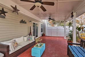 Private Patio | Ceiling Fans | Access via Dining Room