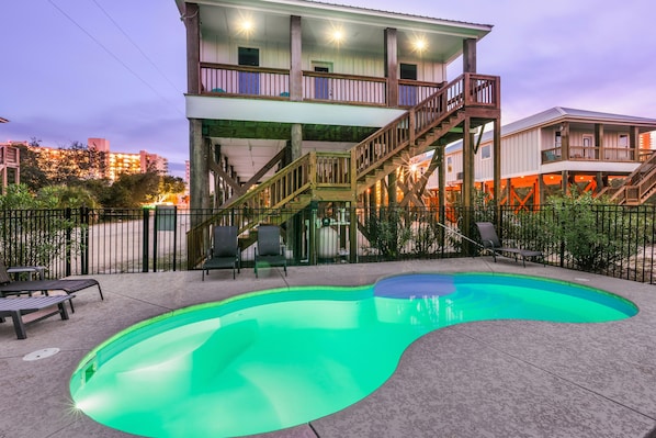 Lounge by your private pool after a great day at the beach. 