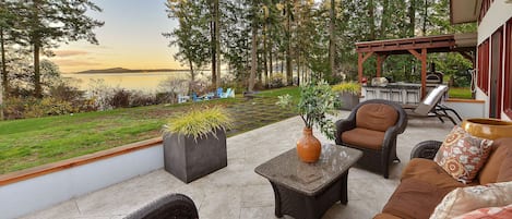 Overview patio spaces. This image is from the winter, imagine spring, summer, and fall.