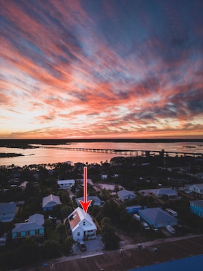 Beautiful sunset views behind the home.