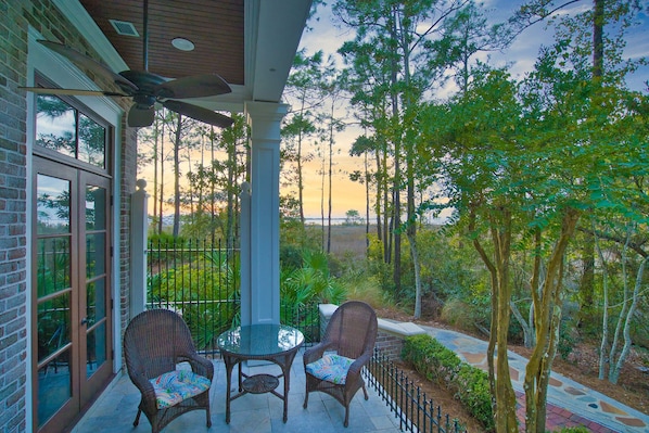 View from the patio towards the bay