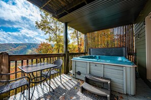 Private hot tub with views of the Smoky Mountains!