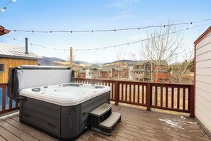 Balcony with private hot tub.