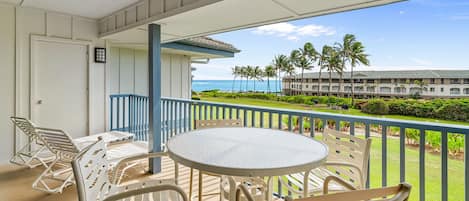 Poipu Sands at Poipu Kai Resort #325 - Ocean View Dining & Lounging Lanai - Parrish Kauai