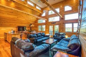 Living room with view of dining area