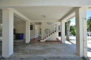 Covered parking and covered stairwell