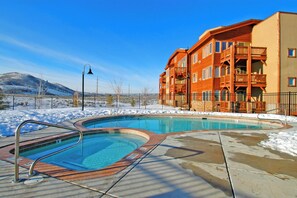 Outdoor Pool / Hot Tub outside the Crestview Clubhouse located between buildings B and C.