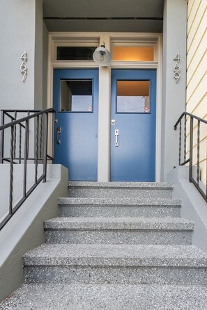 Newly painted exterior with soft grays and blues.  Wonderful neighbors and hood.