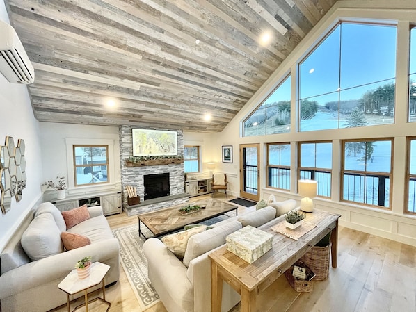 Sunny living room with a VIEW!