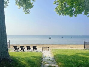 Welcome to our backyard! We have th softest sand beach in Ontario