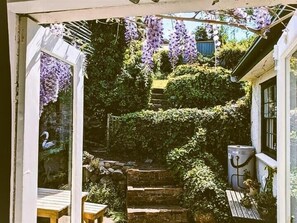 Lovely backyard with out door setting